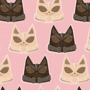 Kitschy cats - tiki cat light pink 