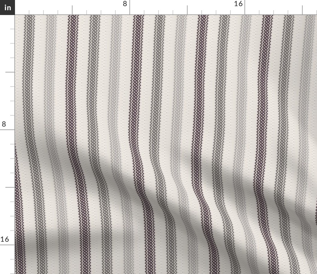 Monochromatic Three Stripe Ticking in Warm Grey