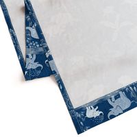 Happy Elephants in Blue - large scale