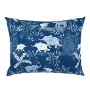 Happy Elephants in Blue - large scale