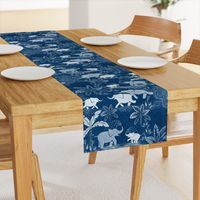 Happy Elephants in Blue - large scale