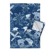 Happy Elephants in Blue - large scale