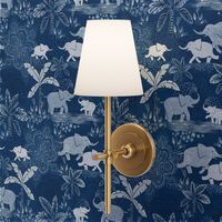 Happy Elephants in Blue - large scale