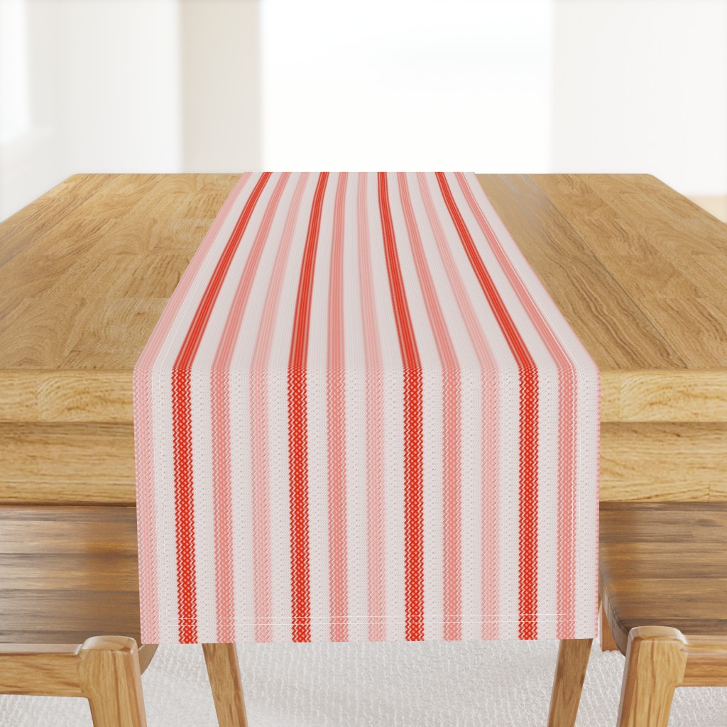 Monochromatic Three Stripe Ticking in Red Pink