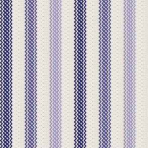 Monochromatic Three Stripe Ticking in Blue Purple
