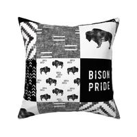Bison Pride Patchwork - buffalo  - B&W  C20BS