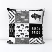 Bison Pride Patchwork - buffalo  - B&W  C20BS