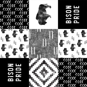 Bison Pride Patchwork - buffalo  - B&W (90)  C20BS