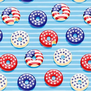 (1.5" scale) Stars and Stripes - Flag Donuts - Blue Stripes LAD19C20BS