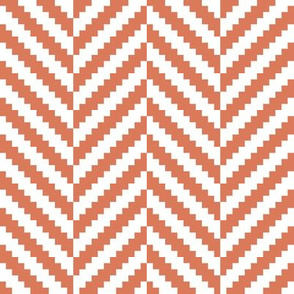 Herringbone Pattern | Burnt Sienna Orange Collection