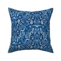 Blue Feather Damask