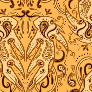 Yellow Feather damask