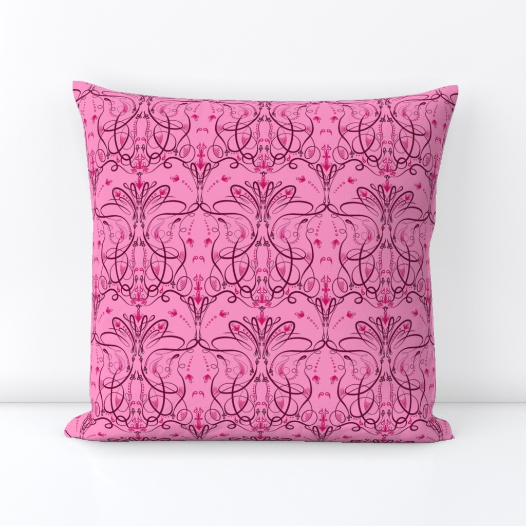 Thin Pink Damask