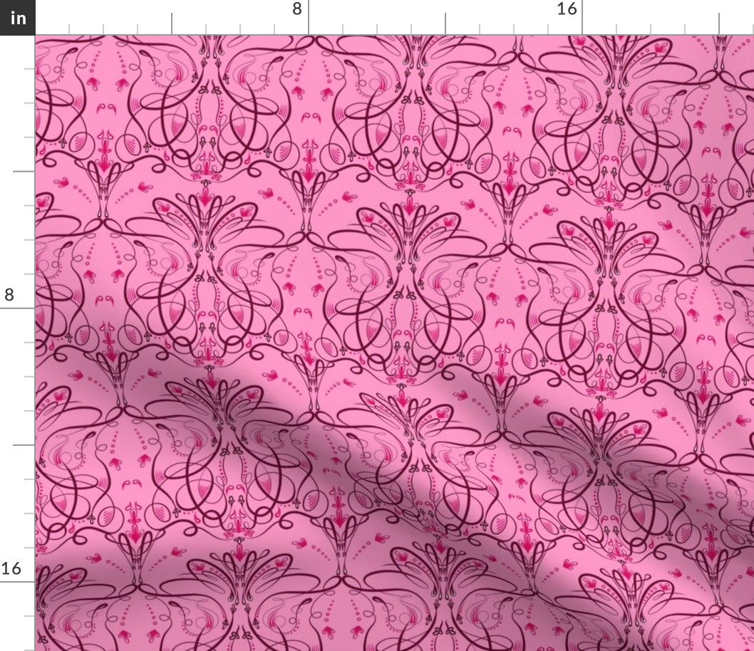 Thin Pink Damask