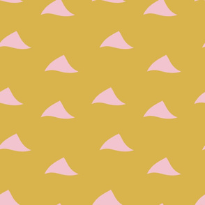 Pink Irregular Triangle on Mustard Yellow