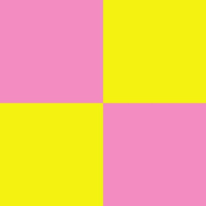 JP26 - Cheater Quilt Checkerboard in Seven Inch Squares of Snarky Yellow and Savvy Pink