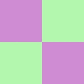 JP25 - Cheater Quilt Checkerboard in 7 inch squares of Mint Green Pastel and Lilac