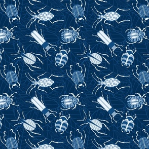 Beetles in blue