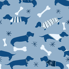 Blue Dachshund Pattern