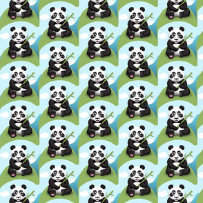 Cute Panda with Bamboo Pattern