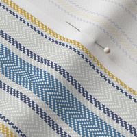 Ticking Two Stripe in Blue Gray and Yellow