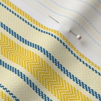 Ticking Two Stripe in Yellow and Blue