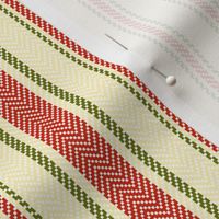 Ticking Two Stripe in Christmas Red and Green