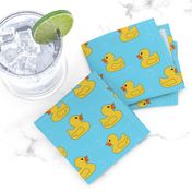 rubber duckie fabric - rubber duck fabric, cute bathtime fabric, bath fabric, baby fabric, kids fabric - blue and yellow