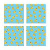 rubber duckie fabric - rubber duck fabric, cute bathtime fabric, bath fabric, baby fabric, kids fabric - blue and yellow