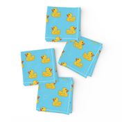 rubber duckie fabric - rubber duck fabric, cute bathtime fabric, bath fabric, baby fabric, kids fabric - blue and yellow