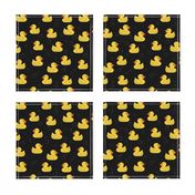 rubber duckie fabric - rubber duck fabric, cute bathtime fabric, bath fabric, baby fabric, kids fabric - black