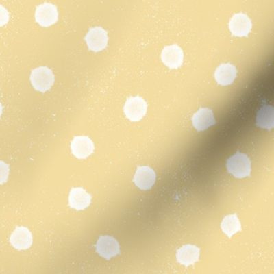 large creamy yellow with white dots gender neutral baby, cream, kids, sunshine, bright, hand-painted