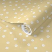 large creamy yellow with white dots gender neutral baby, cream, kids, sunshine, bright, hand-painted