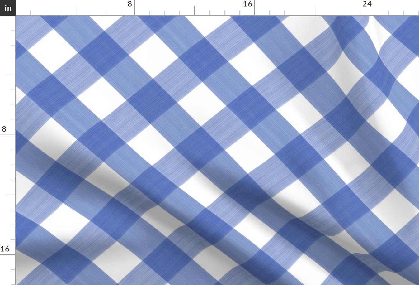 Diagonal Cobalt Blue 2 inch Buffalo Plaid