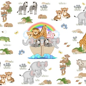 Noahs Ark Animals Baby Girl Nursery (large size)