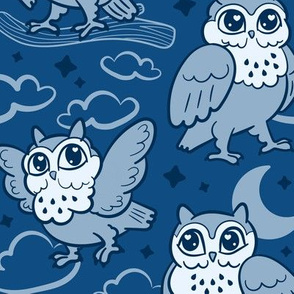 goodnight owls in nighttime
