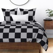 JP23 - Cheater Quilt Checkerboard in Seven Inch Squares of Charcoal and Light Grey