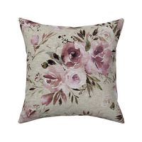 24” winter floral - equinox pink and ivory