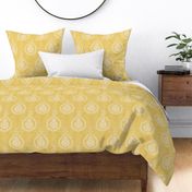 Boho print in  gold yellow pattern Large scale