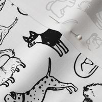 Black and White Dogs Pattern