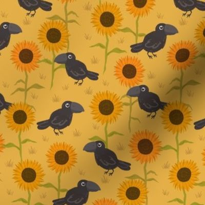 Sunflower Field Crows