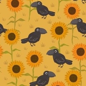 Sunflower Field Crows