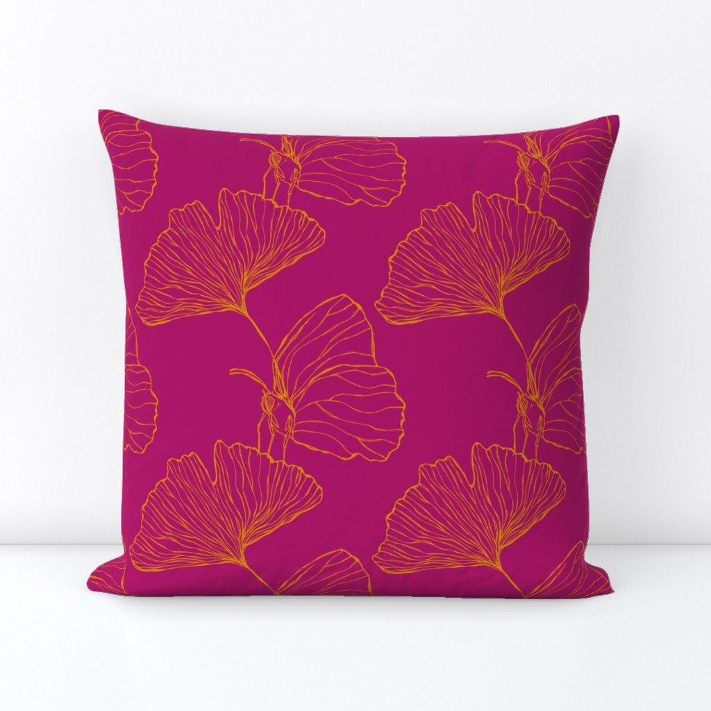 Ginkgo Butterfly Gold Pink