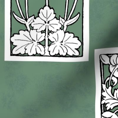 Art Nouveau floral cream on jade