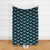 (jumbo scale) luna moth - teal on navy - v1 - LAD20