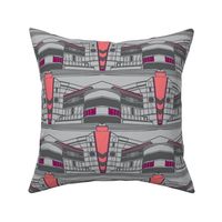 Art Deco Rivoli Repeat - Grey Pink Purple