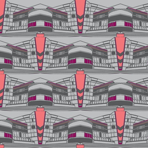 Art Deco Rivoli Repeat - Grey Pink Purple