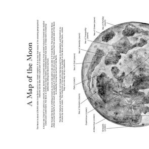 Map of the Moon Banner or Tea Towel