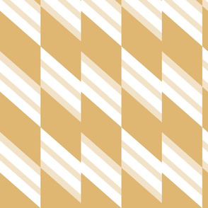 Stripes White and Burnt Yellow 