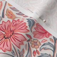 Melon Pink and Grey Art Nouveau Floral small